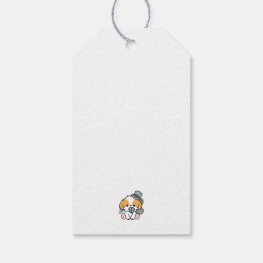 Lucky Pup mit Clover - St. Patrick's Day Gift Geschenkanhänger (Rückseite)