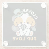 Lucky Pup mit Clover - St. Patrick's Day Gift Glasuntersetzer (Rückseite)