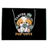 Lucky Pup mit Clover - St. Patrick's Day Gift Große Geschenktüte (Rückseite)