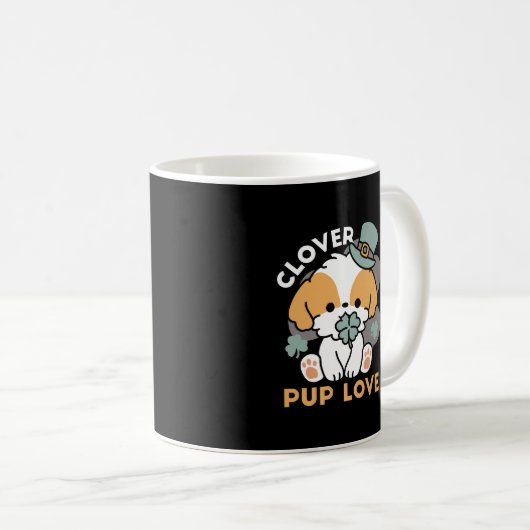 Lucky Pup mit Clover - St. Patrick's Day Gift Kaffeetasse (VorderseiteRechts)