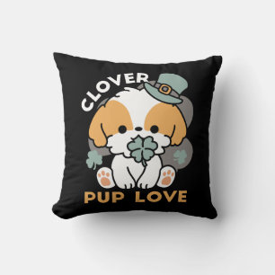 Lucky Pup mit Clover - St. Patrick's Day Gift Kissen