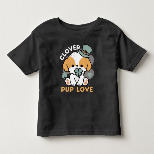 Lucky Pup mit Clover - St. Patrick's Day Gift Kleinkind T-shirt (Vorderseite)