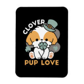 Lucky Pup mit Clover - St. Patrick's Day Gift Magnet (Vertikal)