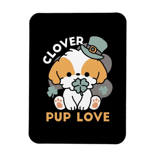 Lucky Pup mit Clover - St. Patrick's Day Gift Magnet (Vertikal)