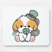 Lucky Pup mit Clover - St. Patrick's Day Gift Mousepad (Vorne)