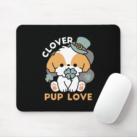Lucky Pup mit Clover - St. Patrick's Day Gift Mousepad (Mit Mouse)