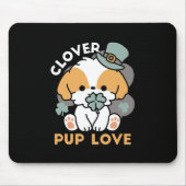 Lucky Pup mit Clover - St. Patrick's Day Gift Mousepad (Vorne)
