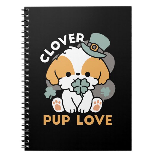 Lucky Pup mit Clover - St. Patrick's Day Gift Notizblock (Vorderseite)