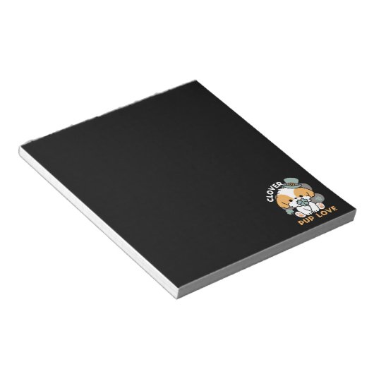 Lucky Pup mit Clover - St. Patrick's Day Gift Notizblock (angewinkelt)