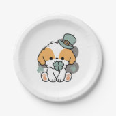 Lucky Pup mit Clover - St. Patrick's Day Gift Pappteller (Vorderseite)