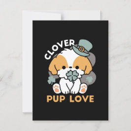 Lucky Pup mit Clover - St. Patrick's Day Gift Postkarte