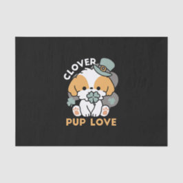 Lucky Pup mit Clover - St. Patrick's Day Gift Seidenpapier