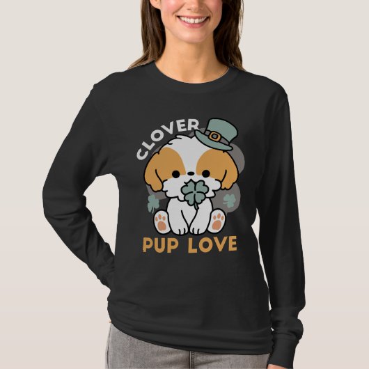 Lucky Pup mit Clover - St. Patrick's Day Gift T-Shirt (Vorderseite)