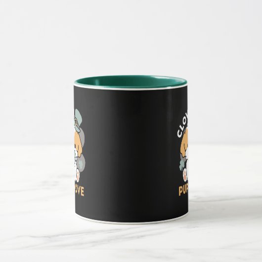 Lucky Pup mit Clover - St. Patrick's Day Gift Tasse (Zentrum)