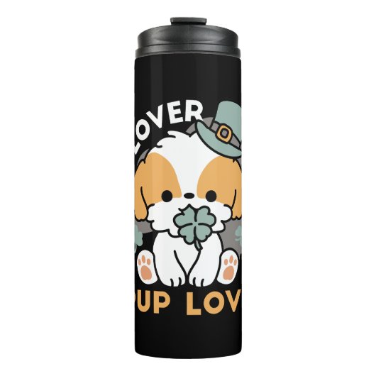 Lucky Pup mit Clover - St. Patrick's Day Gift Thermosbecher (Vorderseite)