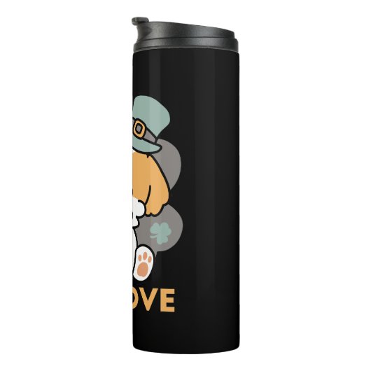 Lucky Pup mit Clover - St. Patrick's Day Gift Thermosbecher (Nach rechts gedreht)