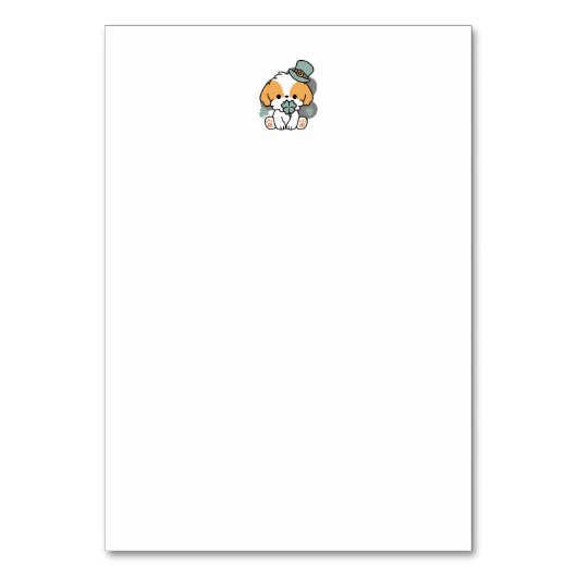 Lucky Pup mit Clover - St. Patrick's Day Gift Tischnummer (Rückseite)