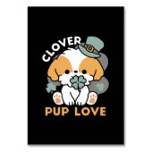 Lucky Pup mit Clover - St. Patrick's Day Gift Tischnummer (Vorderseite)