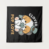 Lucky Pup mit Clover - St. Patrick's Day Gift Wandteppich (Vorderseite (Horizontal))