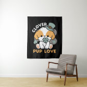 Lucky Pup mit Clover - St. Patrick's Day Gift Wandteppich (Beispiel)