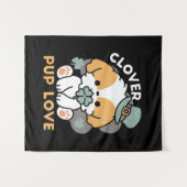 Lucky Pup mit Clover - St. Patrick's Day Gift Wandteppich (Vorderseite (Horizontal))