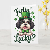 Lucky Puppy St. Patricks Day Karte (Gelbe Blume)