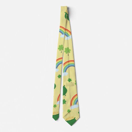 Lucky Rainbow Gold Coin St. Patrick's Day Geschenk Krawatte (Rückseite)