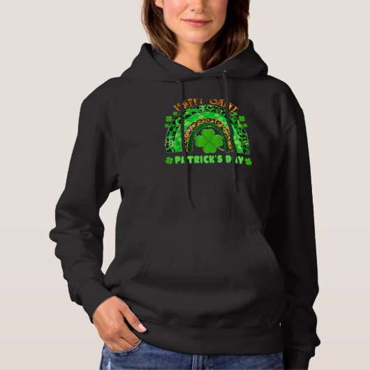 Lucky Rainbow Leopard Patrick Day Funny Green Sham Hoodie (Vorderseite)