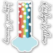 Lucky Rainbow mit Namensaufkleber Aufkleber (Vorderseite)