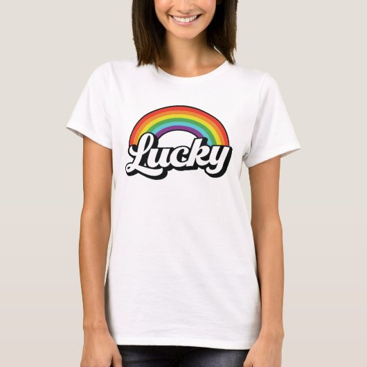Lucky Rainbow St Patrick's Day T-Shirt (Vorderseite)