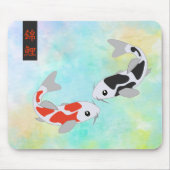 Lucky Red & Black Koi Fish Mousepad (Vorne)