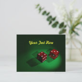 Lucky Red Dice Postcard Postkarte (Stehend Vorderseite)