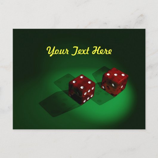 Lucky Red Dice Postcard Postkarte (Vorderseite)