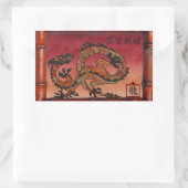 Lucky Red Dragon, chinesisches Neujahr Rechteckiger Aufkleber (Tasche)