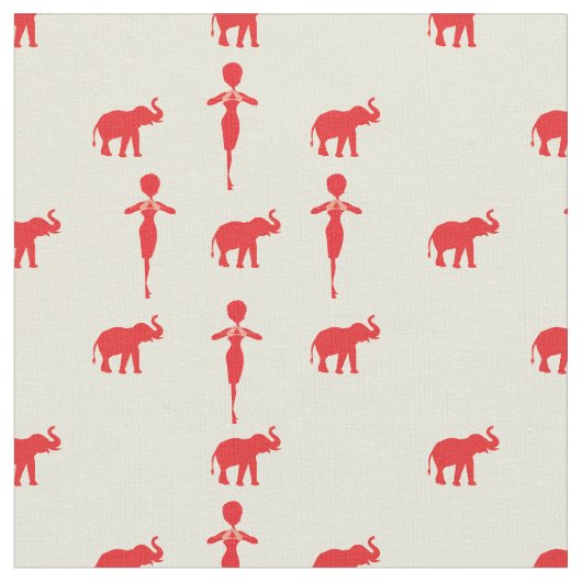 Lucky Red Elefant Stoff (Nahaufnahme)