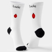 Lucky Red Ladybug auf weißen Socken (Gewinkelt)