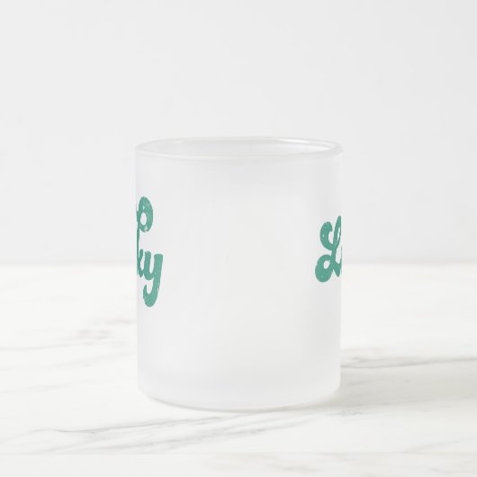 Lucky | Retro St Patrick's Day Mattglastasse (Mittel)