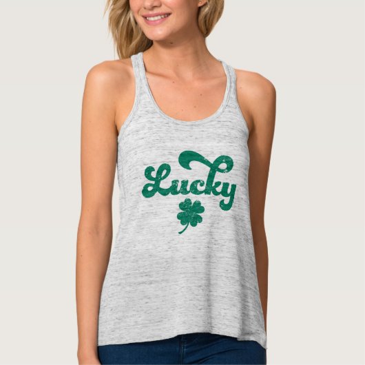 Lucky | Retro St Patrick's Day Tank Top (Vorderseite)