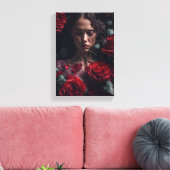 Lucky Rote Rose Girl Leinwanddruck (Insitu (Wohnzimmer))