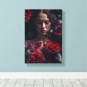 Lucky Rote Rose Girl Leinwanddruck (Insitu (Holzboden))