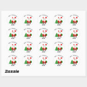 Lucky Santa Cat Runder Aufkleber (Blatt)