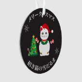 Lucky Santa Snow Cat Ornament (Vorderseite)
