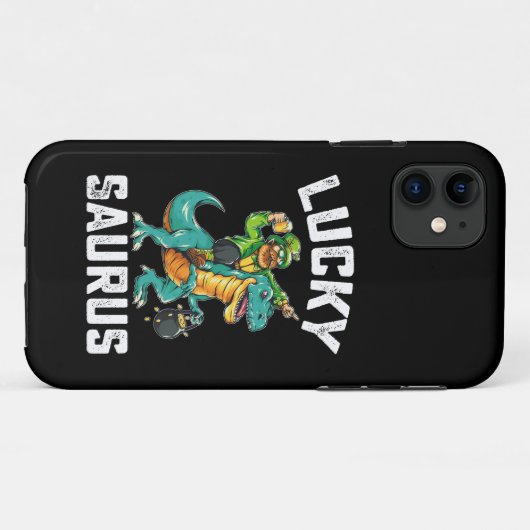 Lucky Saurus Dinosaur T Rex St Patrick's Day Case-Mate iPhone Hülle (Rückseite (Horizontal))