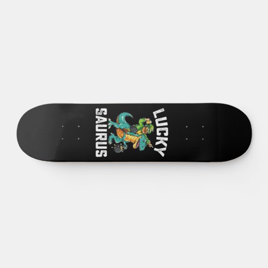 Lucky Saurus Dinosaur T Rex St Patrick's Day Skateboard (Horizontal)