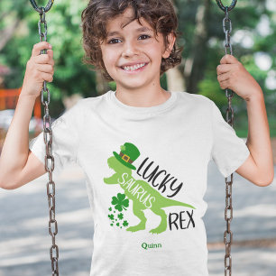 Lucky Saurus Rex Dinosaur St. Patrick's Day T-Shirt