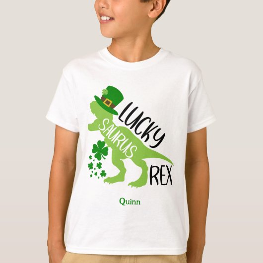 Lucky Saurus Rex Dinosaur St. Patrick's Day T-Shirt (Vorderseite)