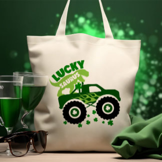 Lucky Saurus Rex Saint Patrick Dinosaur Kleeblatt Tragetasche