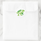 Lucky Saurus ☘️ 🦖 Runder Aufkleber (Tasche)