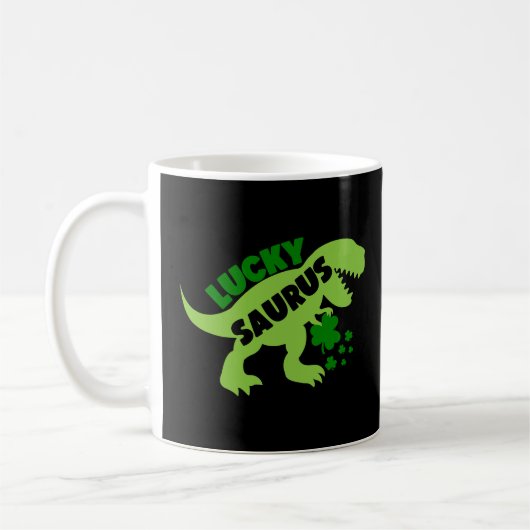 Lucky Saurus - St. Patrick's Day Dino Kaffeetasse (Links)