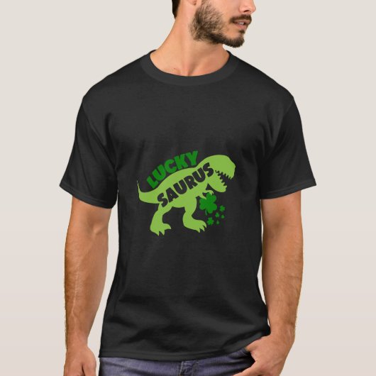 Lucky Saurus - St. Patrick's Day Dino T-Shirt (Vorderseite)